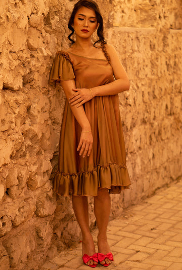 Hidden Fuchsia One Shoulder Dress