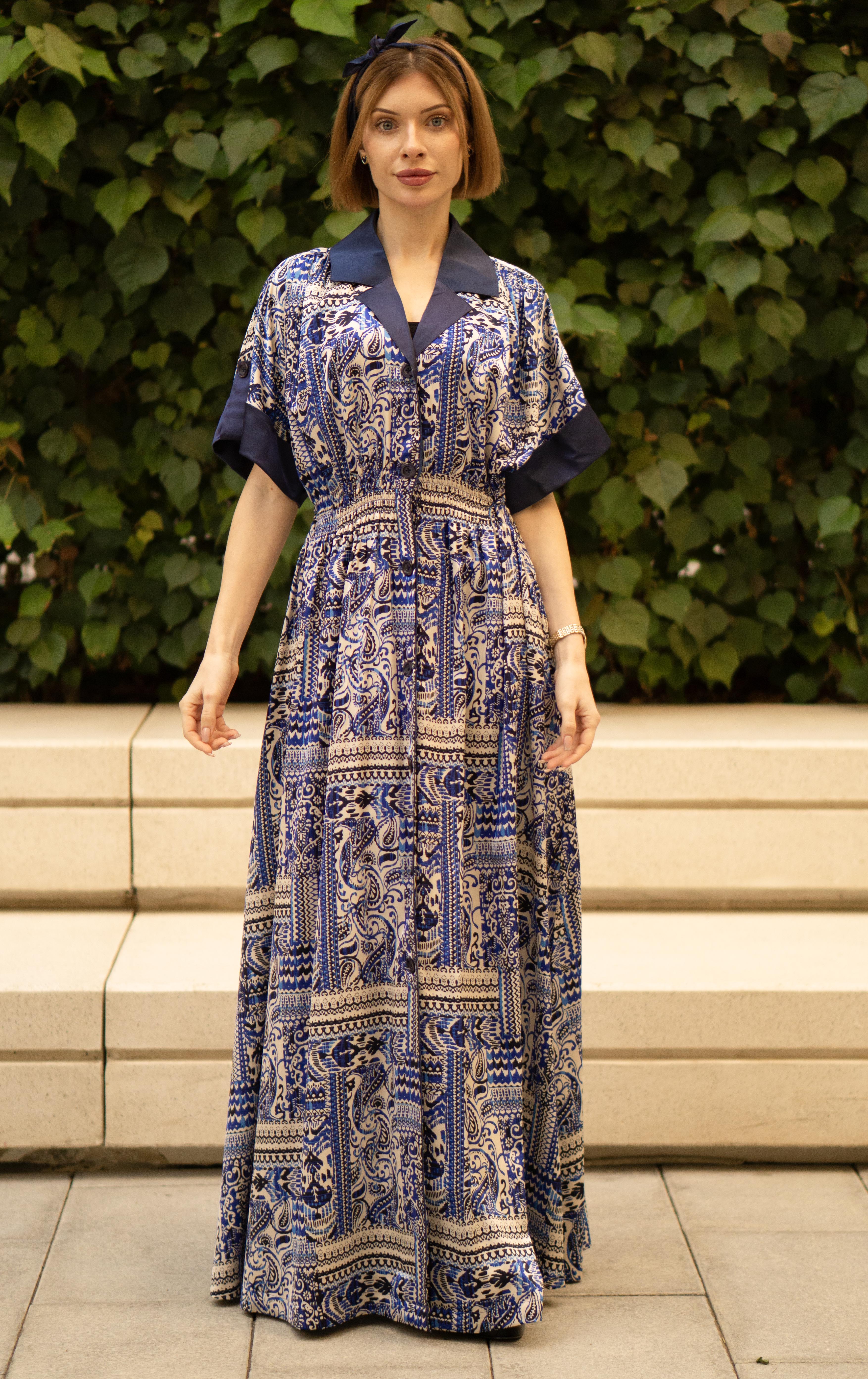 Bohemian Blue Shirt Dress