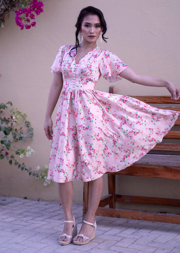 Bougainvillea Knee High Dress Peach