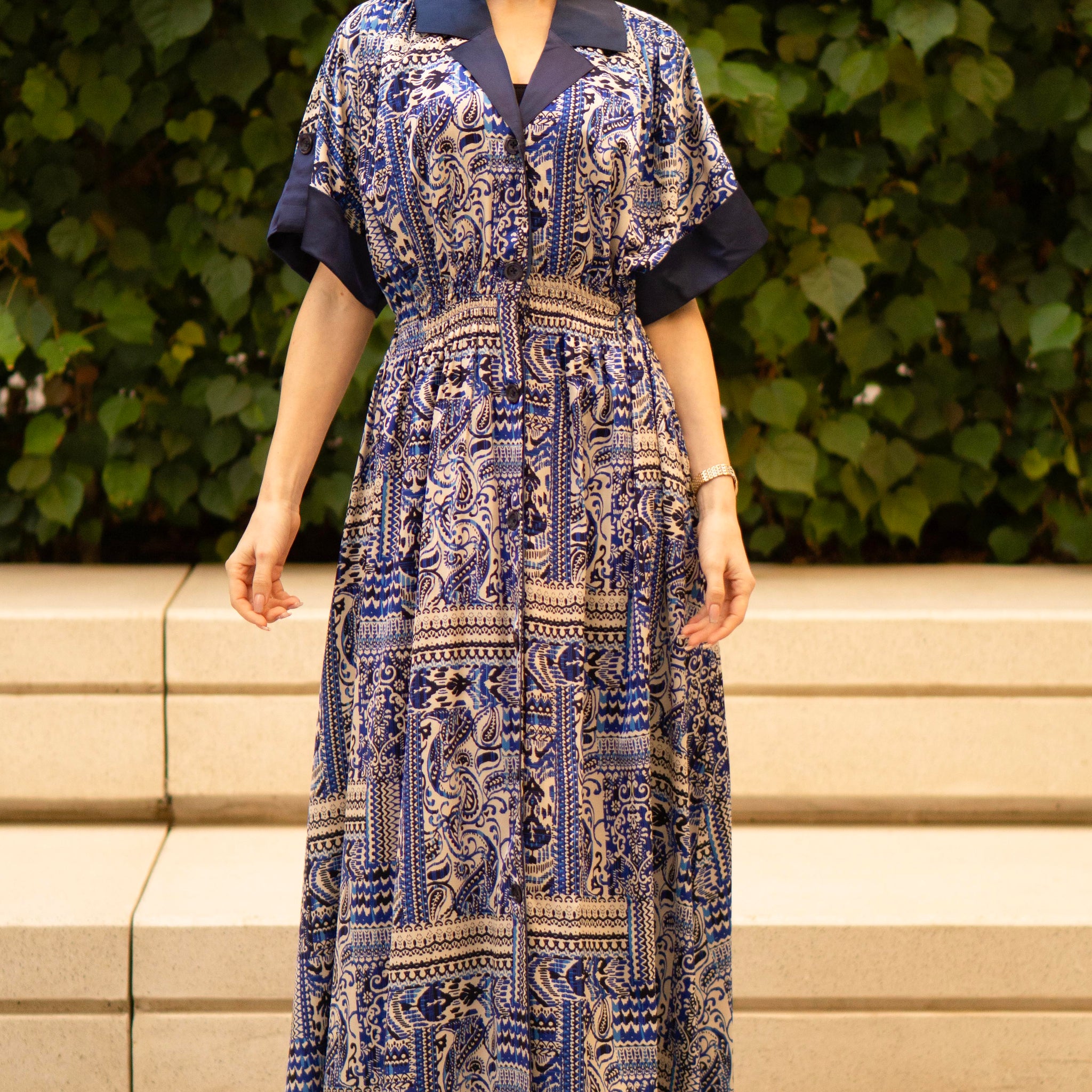 Bohemian Blue Shirt Dress